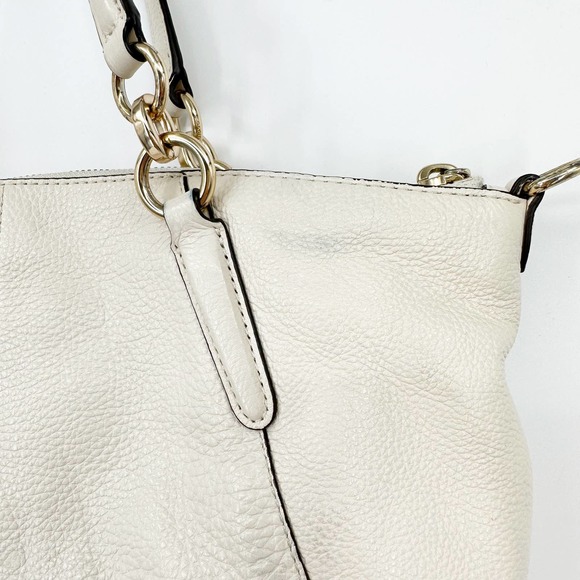 Coach Cream Satchel with Gold Accents - Picture 9 of 12